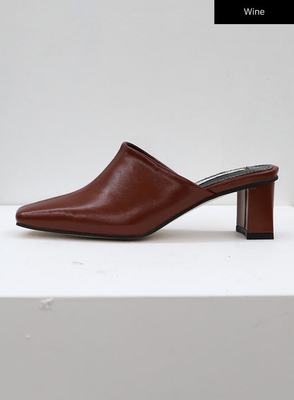 Square Toe Heeled Mules CJ27