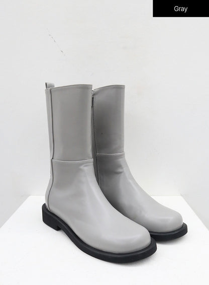 Mid-Calf Side Zip Boots OJ300