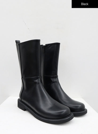 Mid-Calf Side Zip Boots OJ300