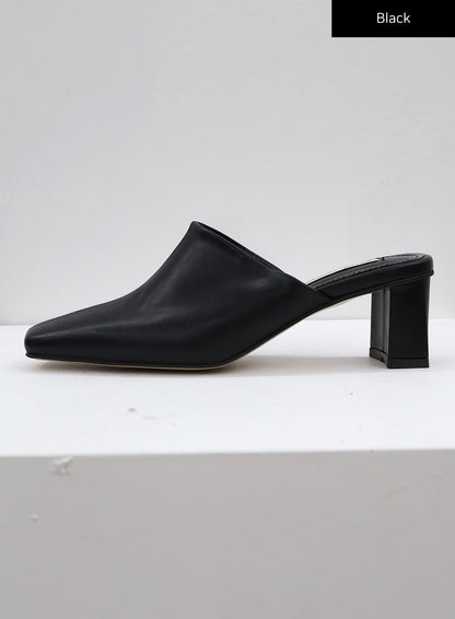 Square Toe Heeled Mules CJ27