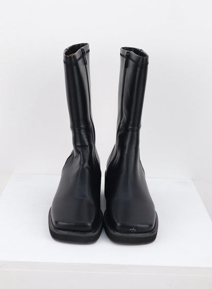 Faux Leather Boots with Side Zip OS302