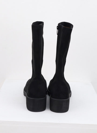 Faux Leather Boots with Side Zip OS302