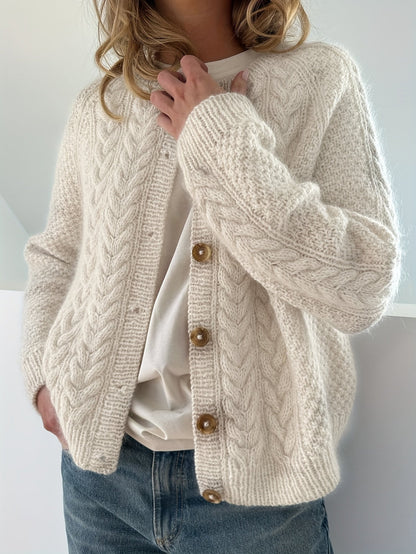 Dwina™ Cardigan with Buttons and Cable Knit Pattern