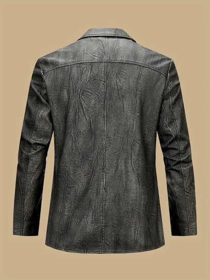 Julien – Leather Jacket with Locomotive Collar