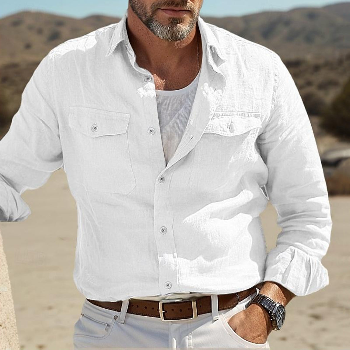 Isak | Plain Shirt with Chest Pocket