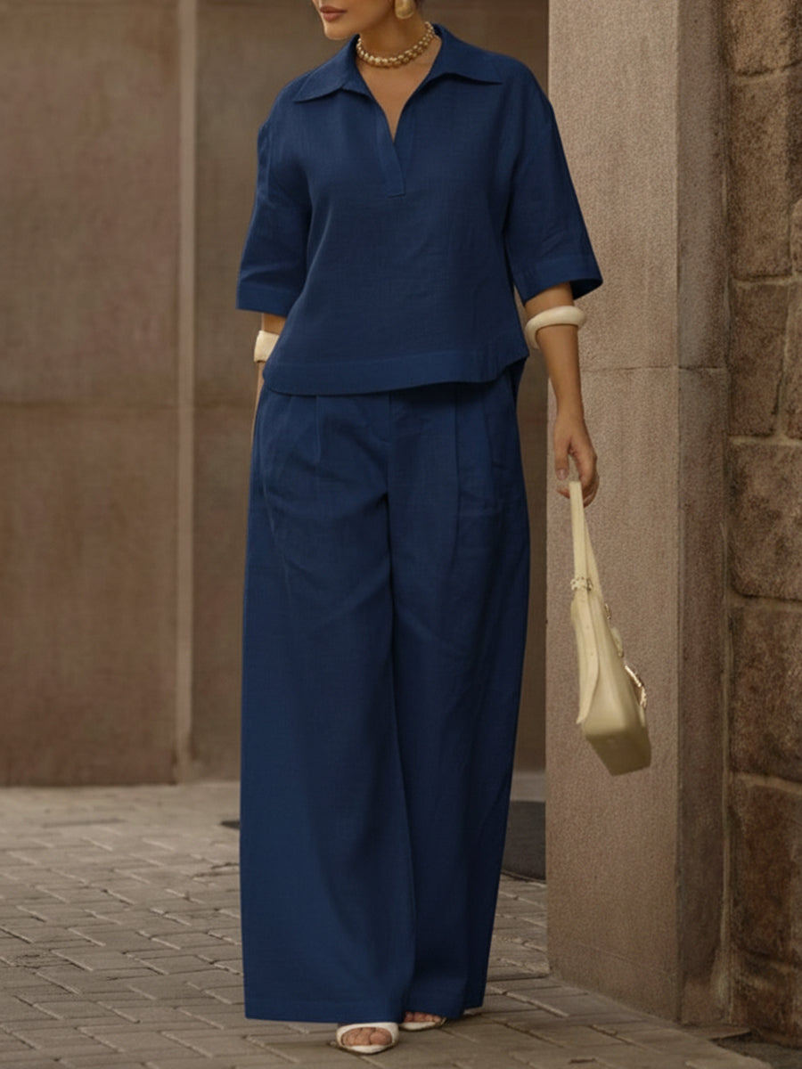 Soraya | Casual Two-Piece Set with Shirt and Trousers