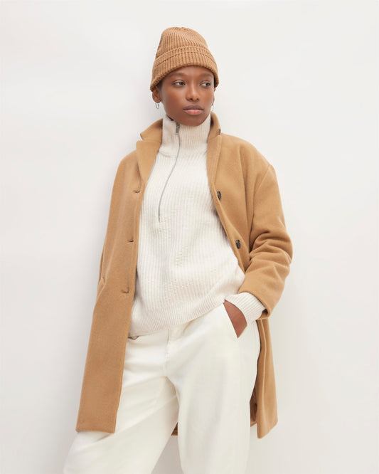 Chunky Beanie made from Organic Cotton | Roasted Coconut