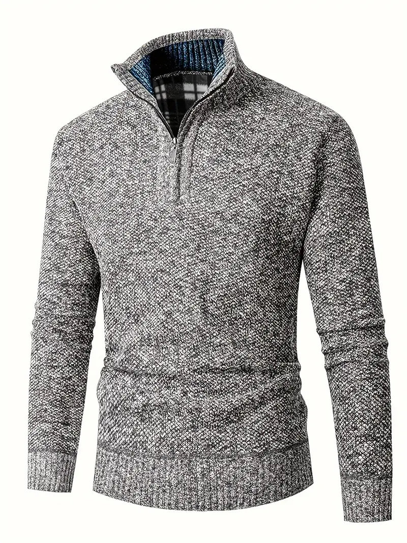 Ingram - Casual Pullover with Stand-Up Collar and Quarter Zip