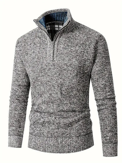 Ingram - Casual Pullover with Stand-Up Collar and Quarter Zip