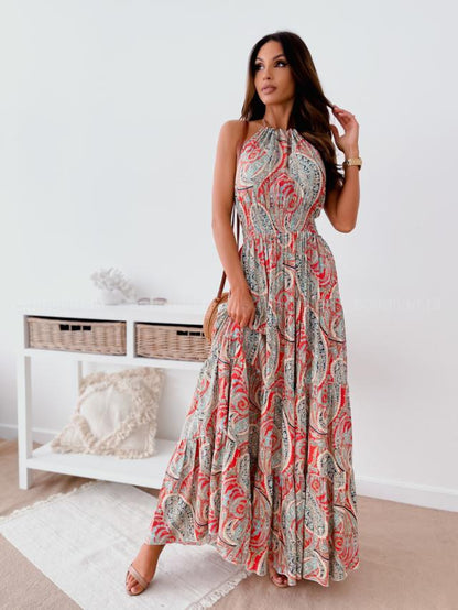 Backless Floral Dress