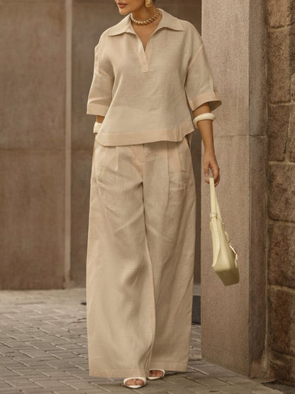 Soraya | Casual Two-Piece Set with Shirt and Trousers