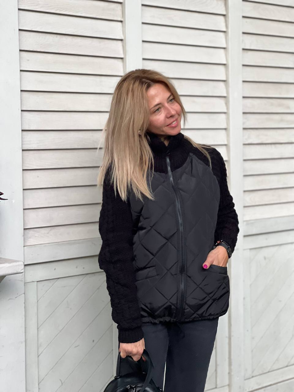 Women's Cardigan – Patchwork Design, Casual & Comfortable