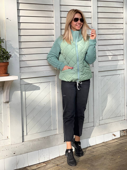 Women's Cardigan – Patchwork Design, Casual & Comfortable