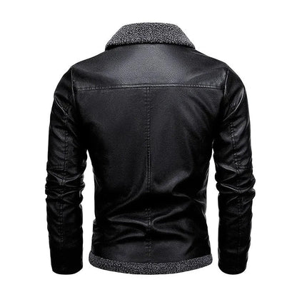 Elegant Fleece Leather Jacket