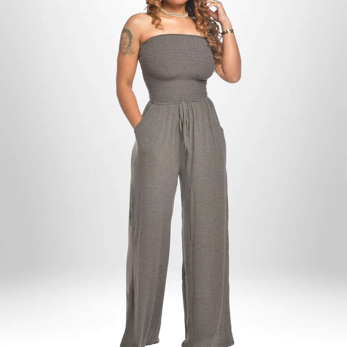 Celia | Summer Strapless Jumpsuit