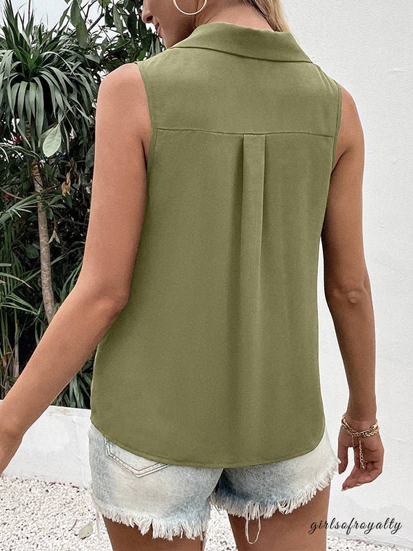 Sabina | Sleeveless V-neck vest with buttons