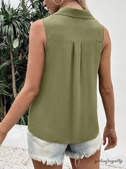 Lucy | Buttoned V-Neck Waistcoat Top