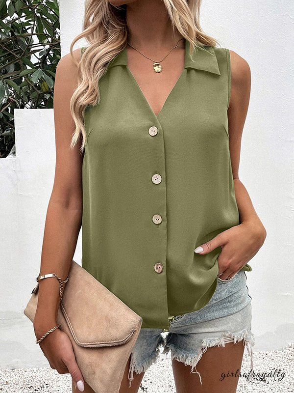 Sabina | Sleeveless V-neck vest with buttons