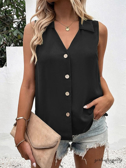 Lucy | Buttoned V-Neck Waistcoat Top