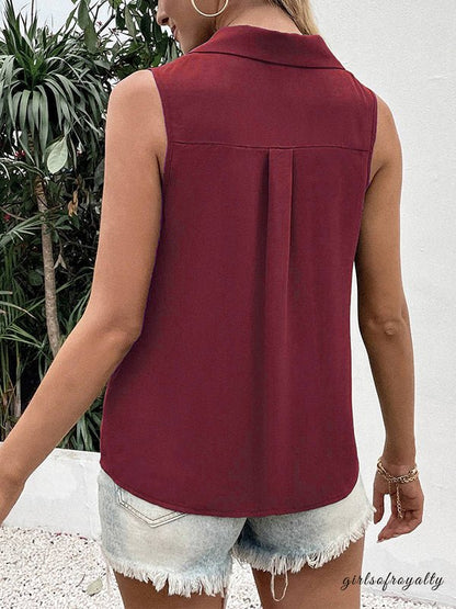 Sabina | Sleeveless V-neck vest with buttons
