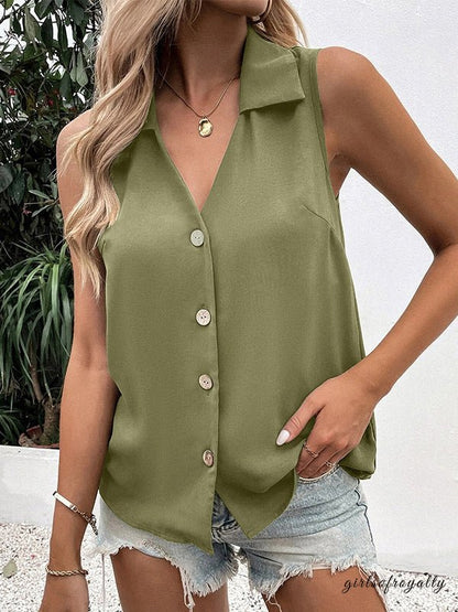 Sabina | Sleeveless V-neck vest with buttons