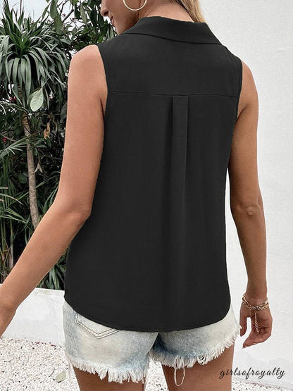 Sabina | Sleeveless V-neck vest with buttons