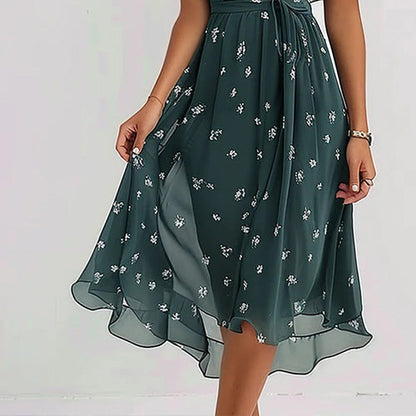 Retro Green Midi Dress
